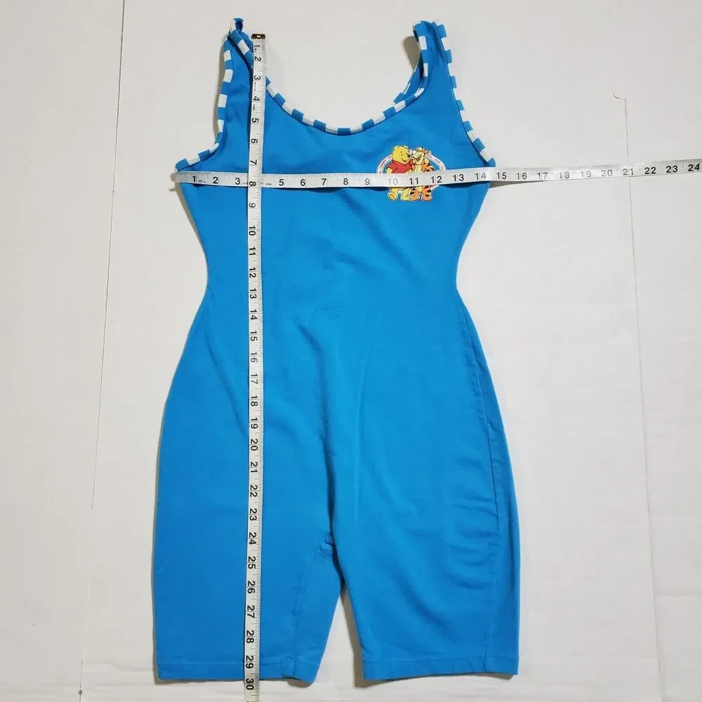 Vintage Disney POOH & Tigger Dance Gym Unitard Girls Size Large Blue Playsuit